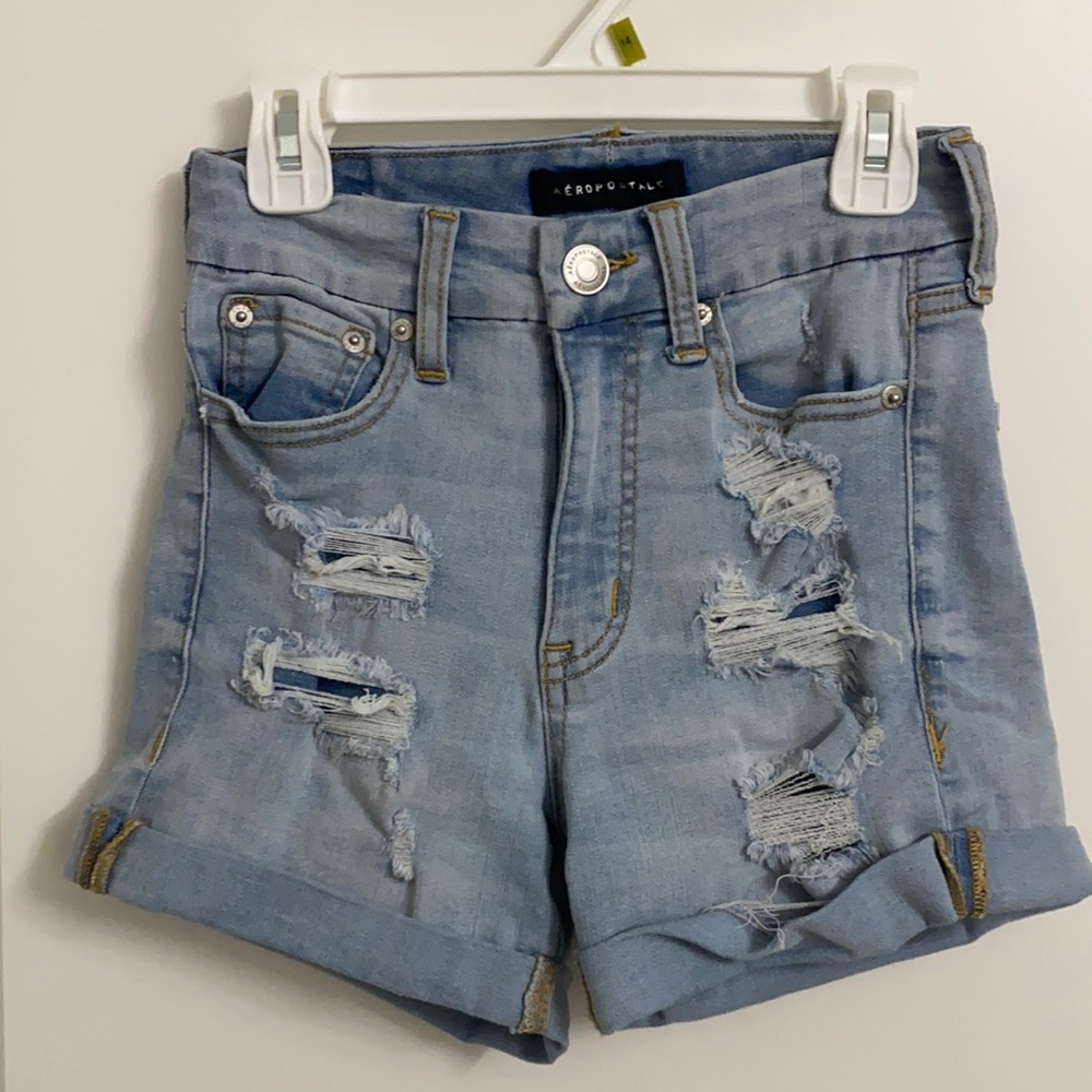 AEROPOSTALE distressed Jean Shorts 0